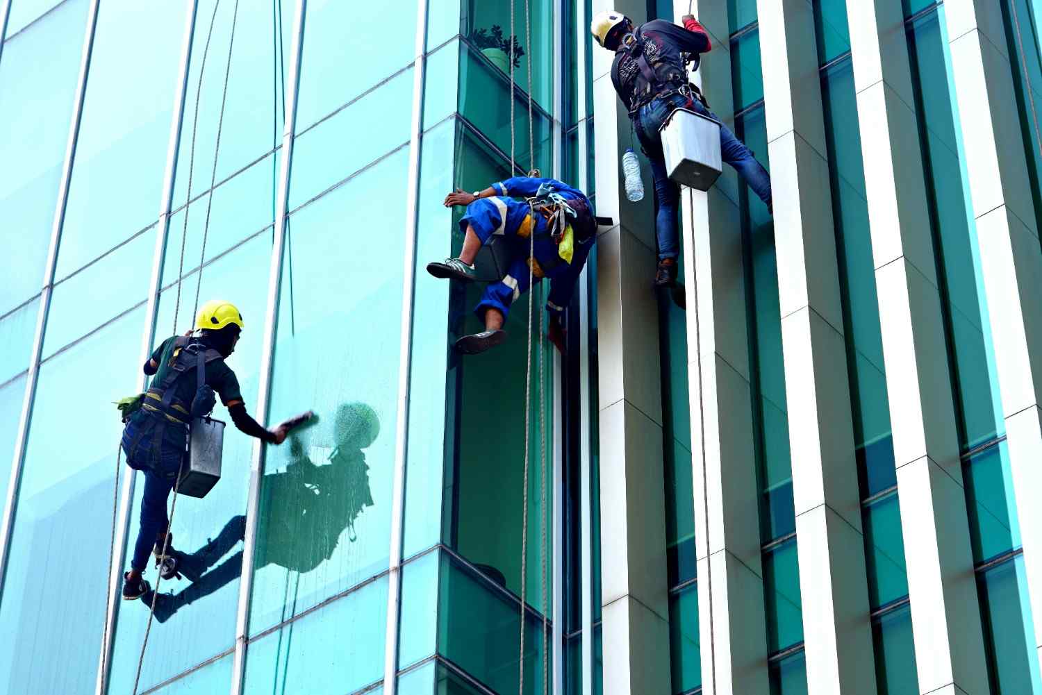 Rope access window cleaning Sydney — IRATA certified abseiling team